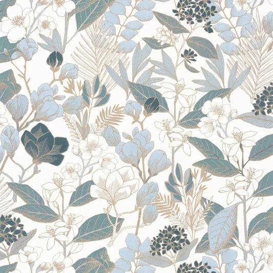 Lovely Field - Blue dore fond blanc