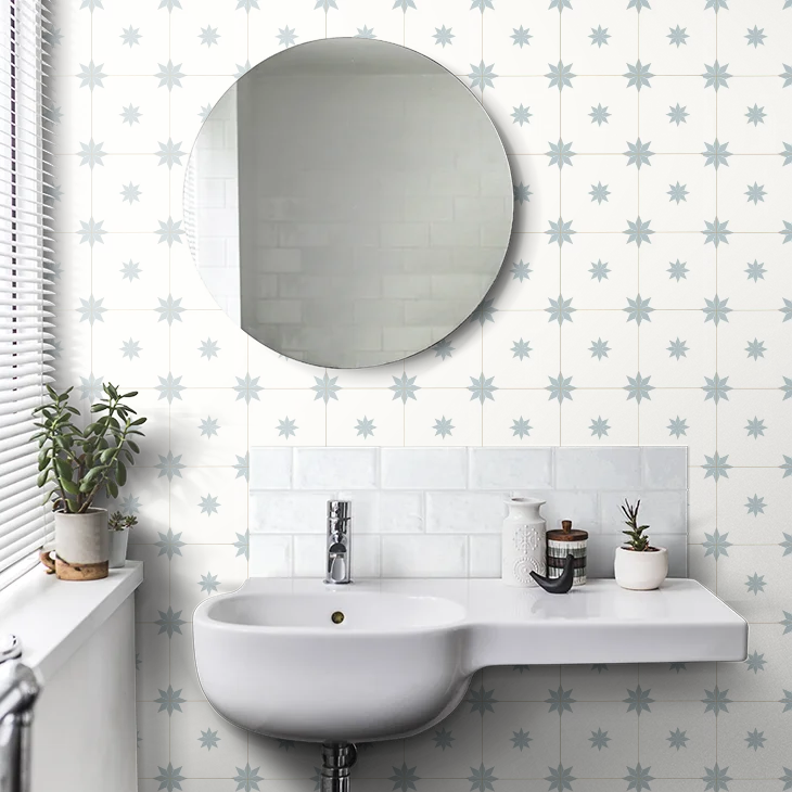 Trendy Tiles Wallpaper - Smoke Blue