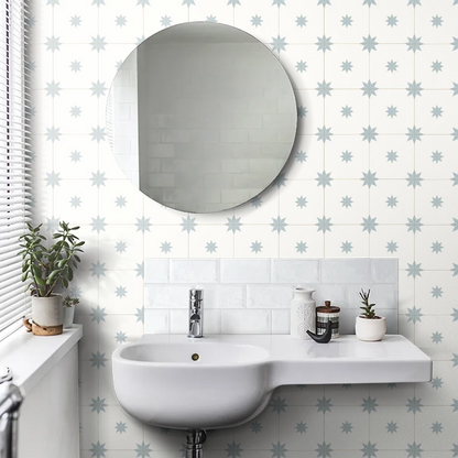Trendy Tiles Wallpaper - Smoke Blue