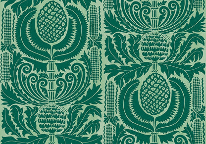 Zappa - Custom Sized Wallpaper Mural (per m2) - Dark Green