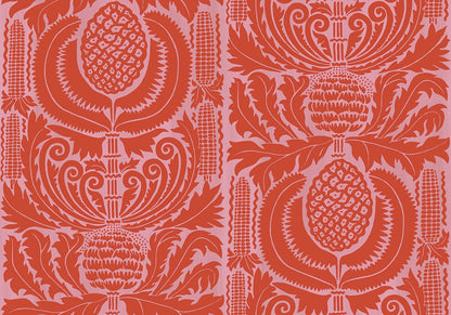 Zappa - Custom Sized Wallpaper Mural (per m2) - Orange Pink