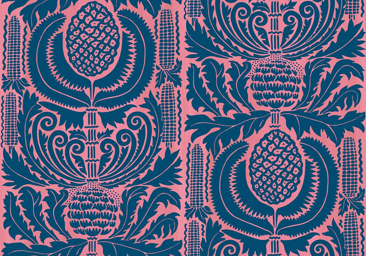 Zappa - Custom Sized Wallpaper Mural (per m2) - Pink Blue