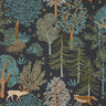 Ballad Deer Wallpaper - Vert Kaki Fond Noir