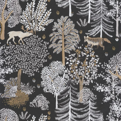 Ballad Deer Wallpaper - Noir Et Blanc - Discontinuing