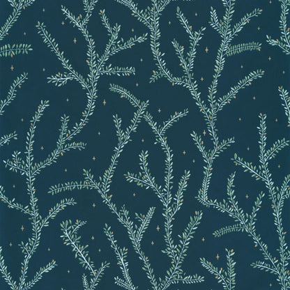 Little Woods Wallpaper - Bleu Nuit - Discontinuing