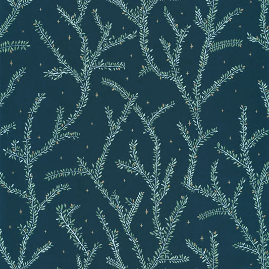 Little Woods Wallpaper - Bleu Nuit - Discontinuing