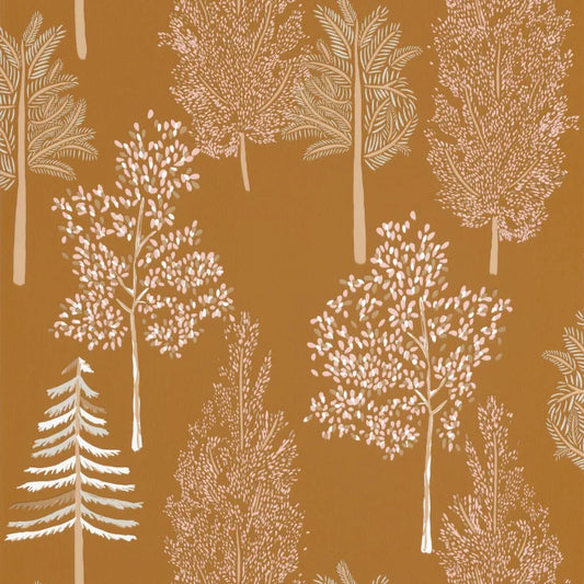 The Tree House Wallpaper - Ochre