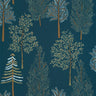 The Tree House Wallpaper - Bleu nuit