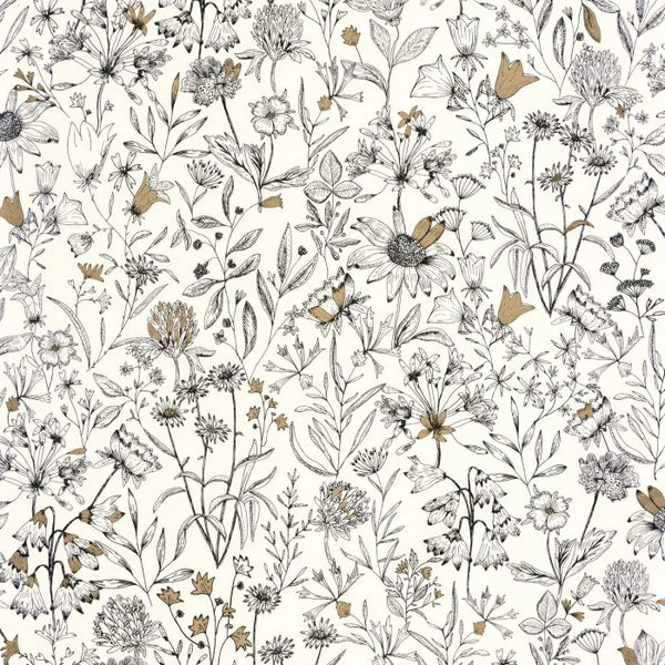 Sample - Jardin De Giverny Wallpaper - Blanc Noir