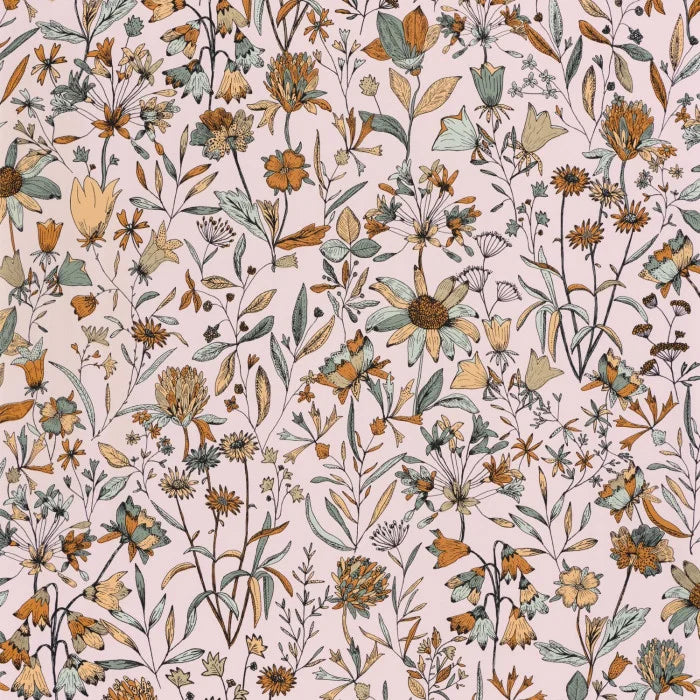 Sample - Jardin De Giverny Wallpaper - Rose Orange