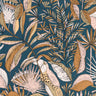 Jardin Bel Air Garden Leaf Wallpaper -  Blue Gold