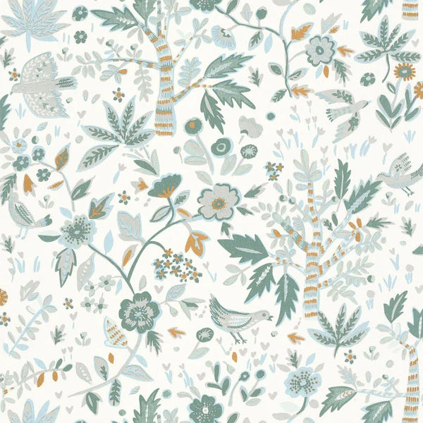 Sample - Echappee Wallpaper - Vert opaline