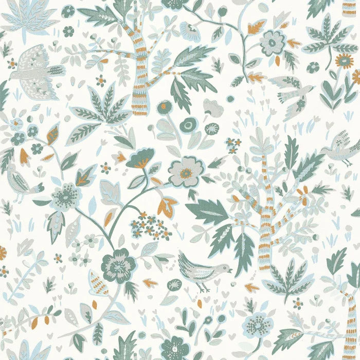 Sample - Echappee Wallpaper - Vert opaline