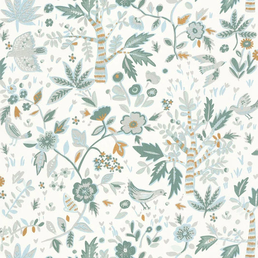 Echappee Vinyl Wallpaper - Vert Opaline - Discontinuing