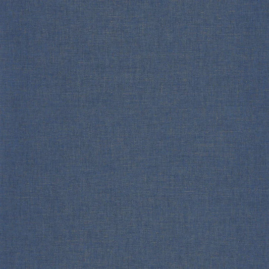 Uni Metallise/Irise Wallpaper - Bleu Jean Cuivre