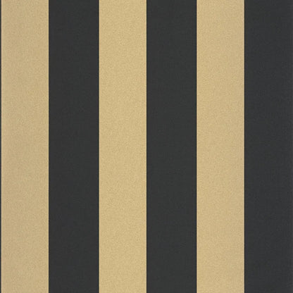 Wide Lines Wallpaper - Black Gold