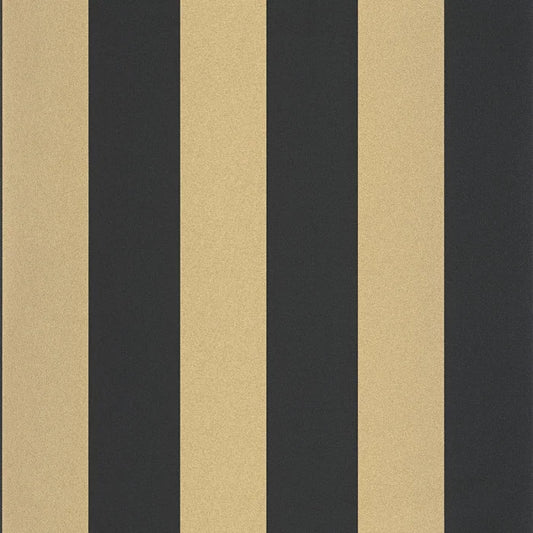 Wide Lines Wallpaper - Black Gold