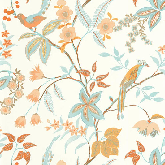 Happy Wallpaper - Orange Bleu Clair