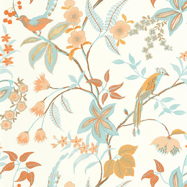 Sample - Happy Wallpaper - Orange Bleu Clair