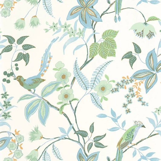 Happy Wallpaper - Bleu Porcelaine