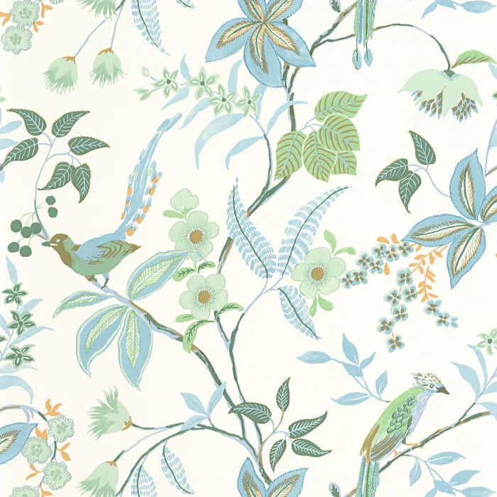 Sample - Happy Wallpaper - Bleu Porcelaine