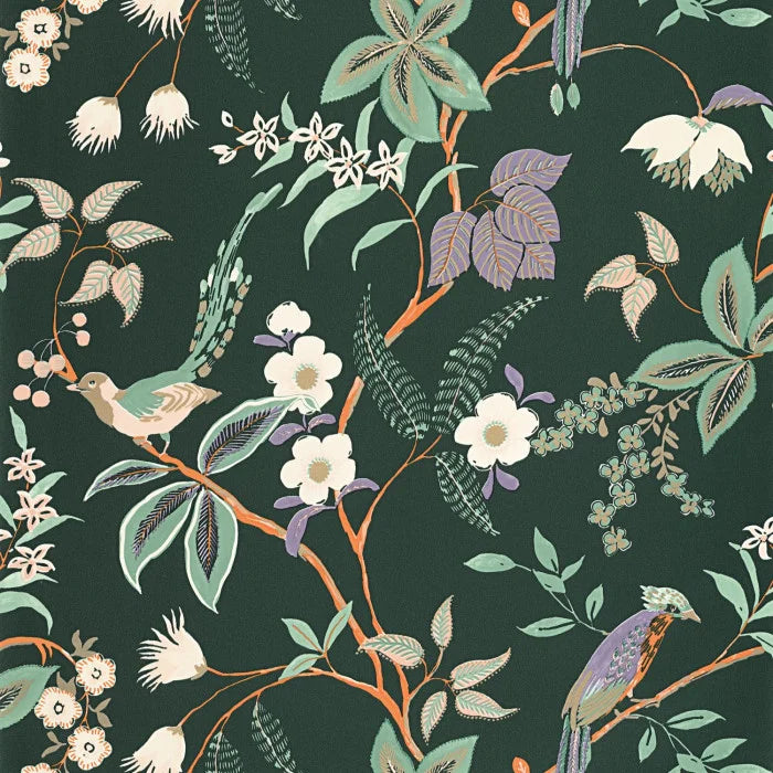 Sample - Happy Wallpaper - Vieux Vert