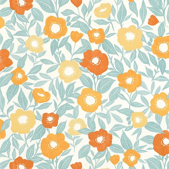 Sample - Lucky Wallpaper - Orange Jaune
