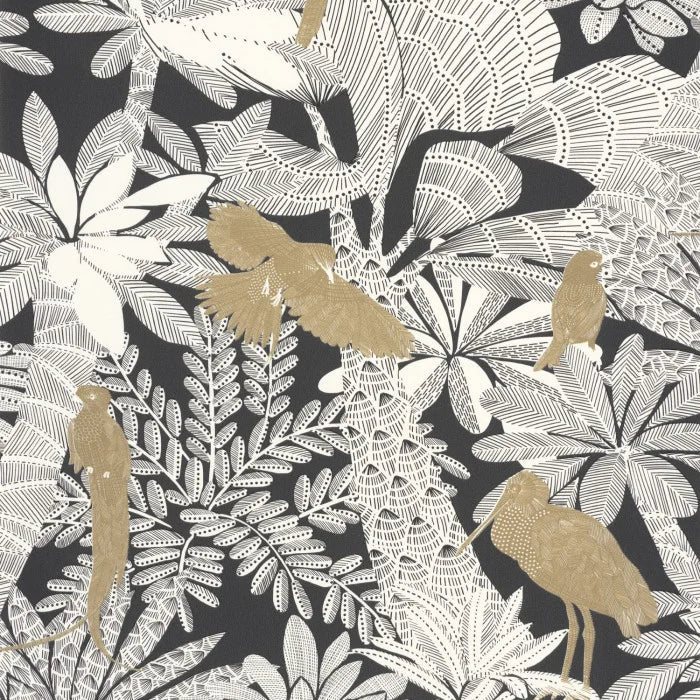 Sample - Riviera Wallpaper - Noir Or