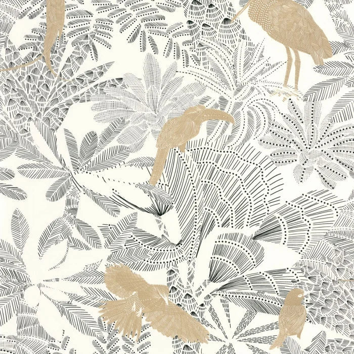 Sample - Riviera Wallpaper - Blanc Or