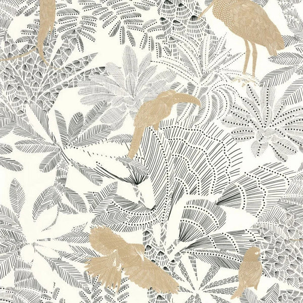 Sample - Riviera Wallpaper - Blanc Or