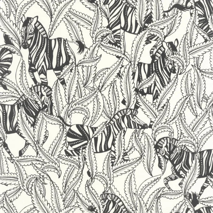 Sample - Hiding Zebra Wallpaper - Blanc Noir