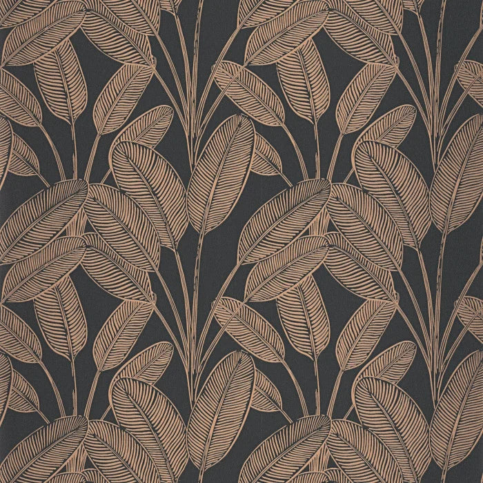 Sample - Little Banana Wallpaper - Noir Cuivre