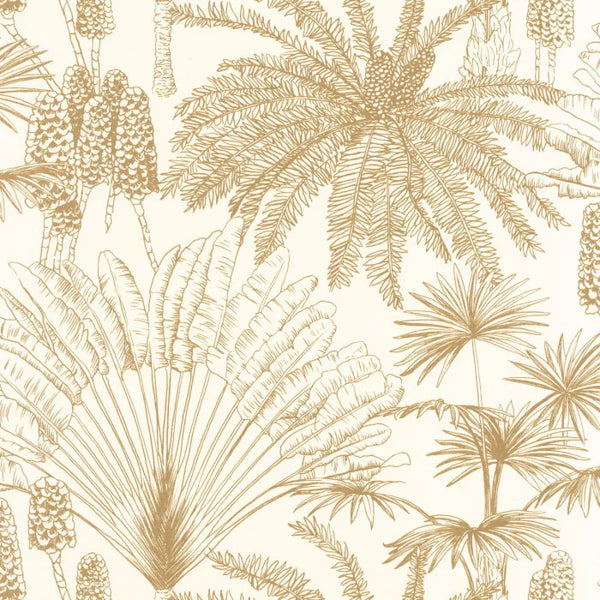 Sample - Paradisia Wallpaper - Blanc Or