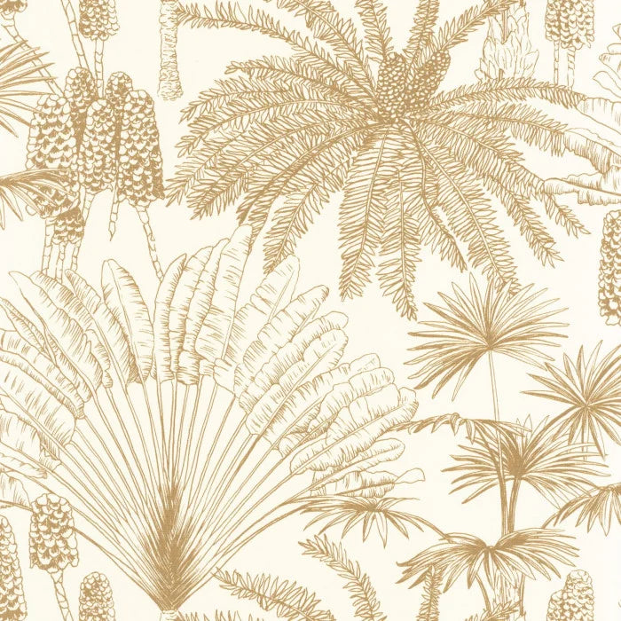 Sample - Paradisia Wallpaper - Blanc Or