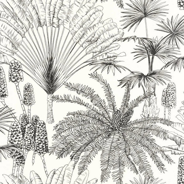 Sample - Paradisia Wallpaper - Blanc Noir