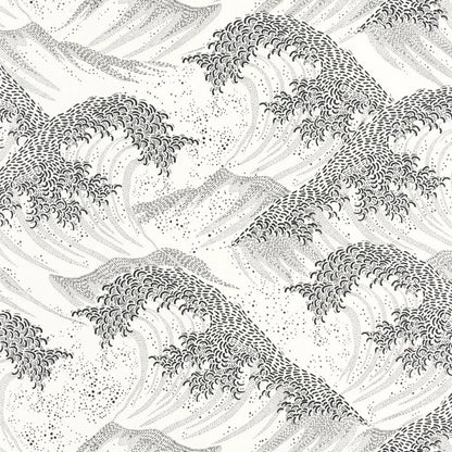 Waves Wallpaper - Blanc Noir