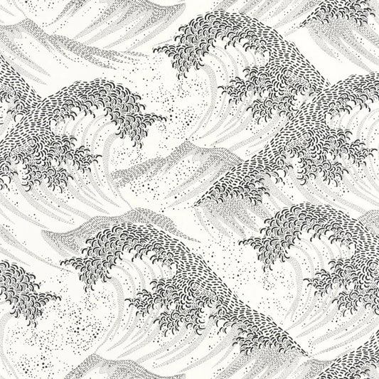 Waves Wallpaper - Blanc Noir
