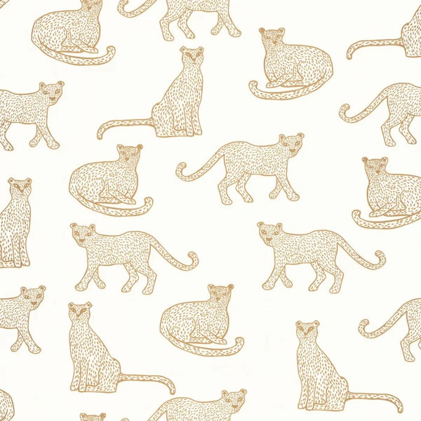 Sample - Lea Leopard Wallpaper - White