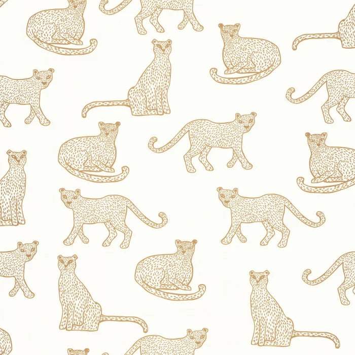 Sample - Lea Leopard Wallpaper - White