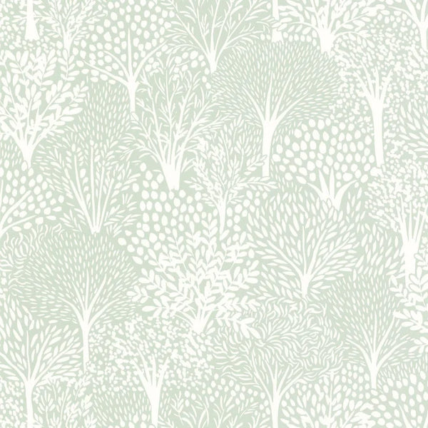 Sample - Alice Wallpaper - Vert D'eau Blanc