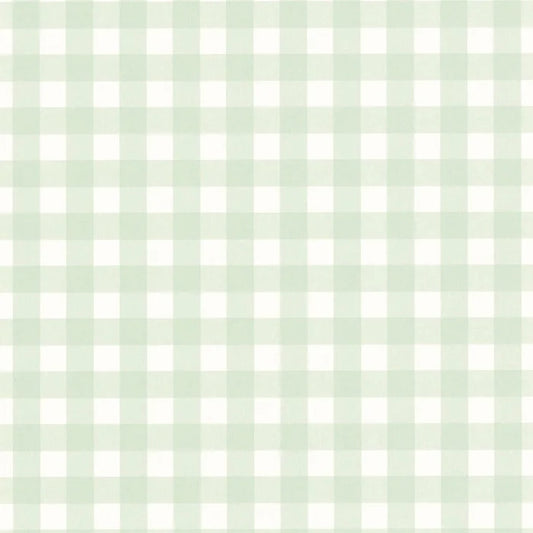 Victoria Gingham Wallpaper - Vert D'eau