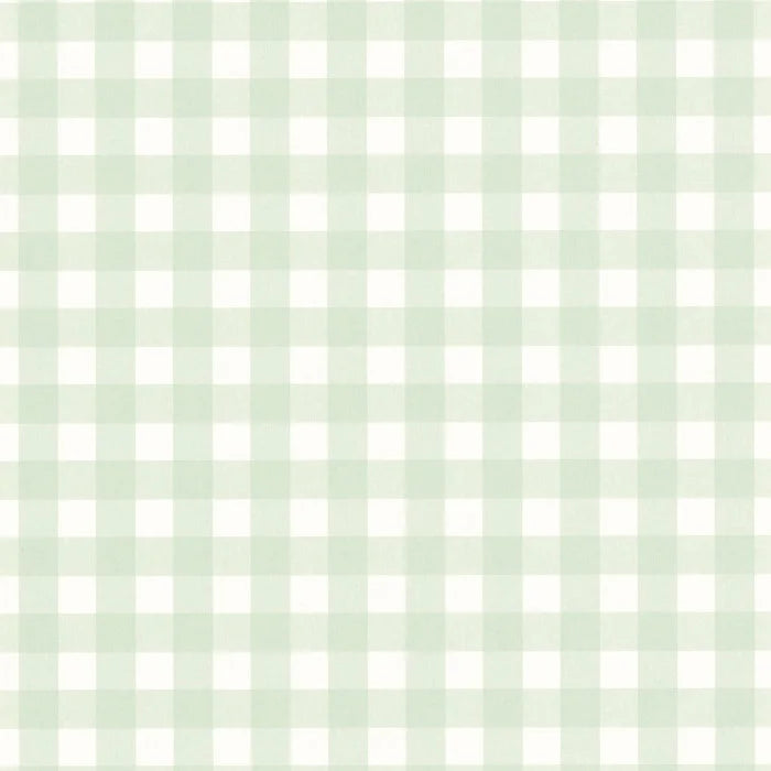 Sample - Victoria Gingham Wallpaper - Vert D'eau