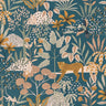 Jane Wallpaper - Bleu Nuit Rose