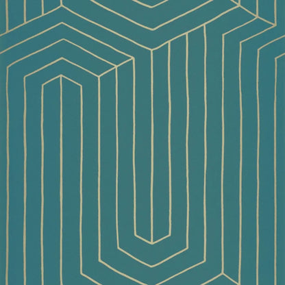 Infini Wallpaper - Bleu Canard Or