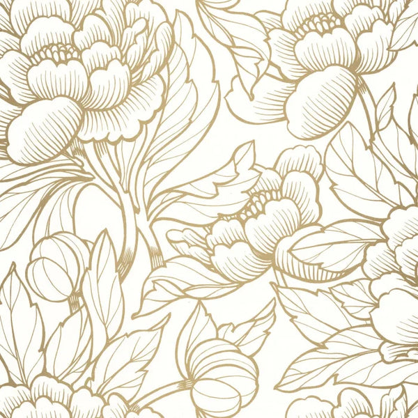 Sample - Envergure Wallpaper - Blanc Or