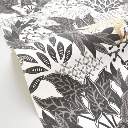 Borneo Wallpaper - White Black Gold