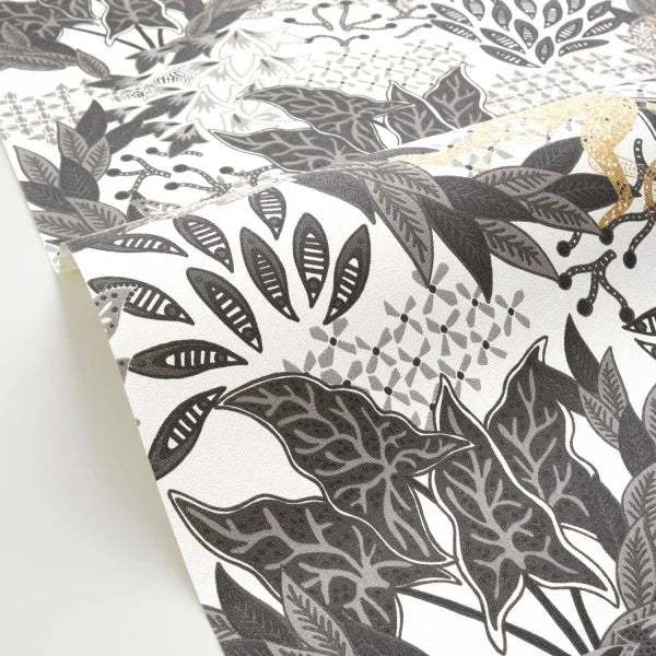 Sample - Borneo Wallpaper - White Black Gold