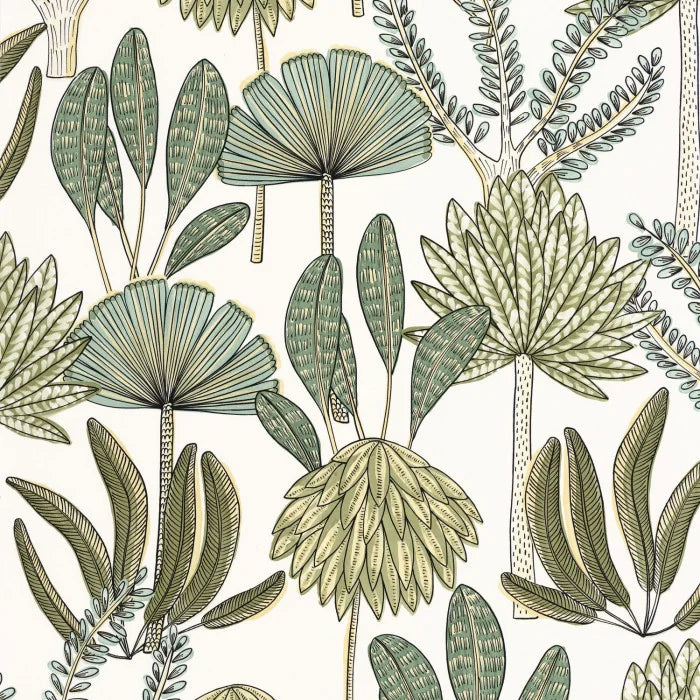 Bali Wallpaper - Vert mousse