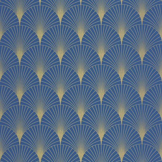 Prosperity Wallpaper - Bleu outre mer dore