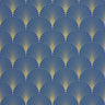 Prosperity Wallpaper - Bleu outre mer dore